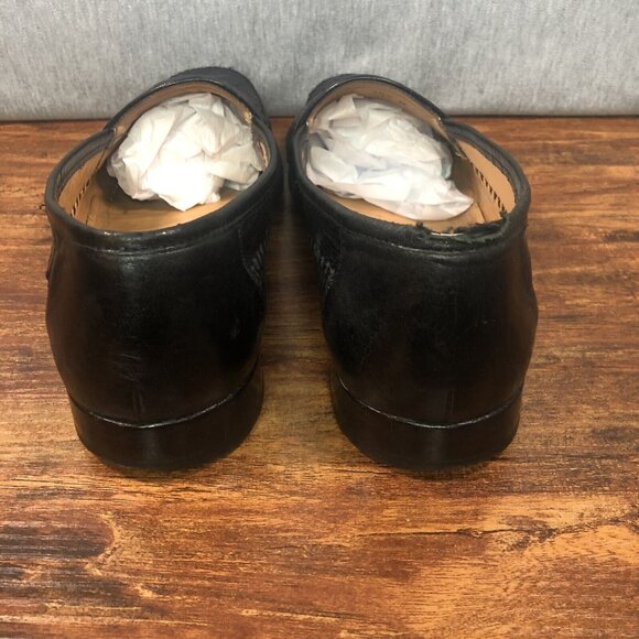 Mezlan Mario Ostrich Soft Black Leather‎ Slip On Loafers Men Size 7.5 M - Picture 3 of 10